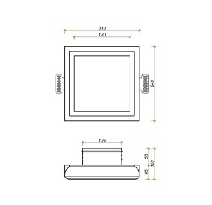 Диффузор под покраску скрытого монтажа SECRET SOFT FRAME D125мм